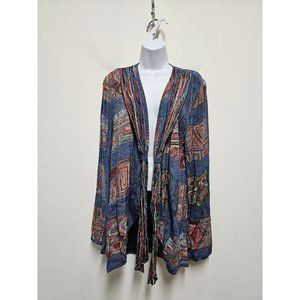 Vintage CHRISTINA JAMES New York Womens Small Abstract Artsy Cardigan